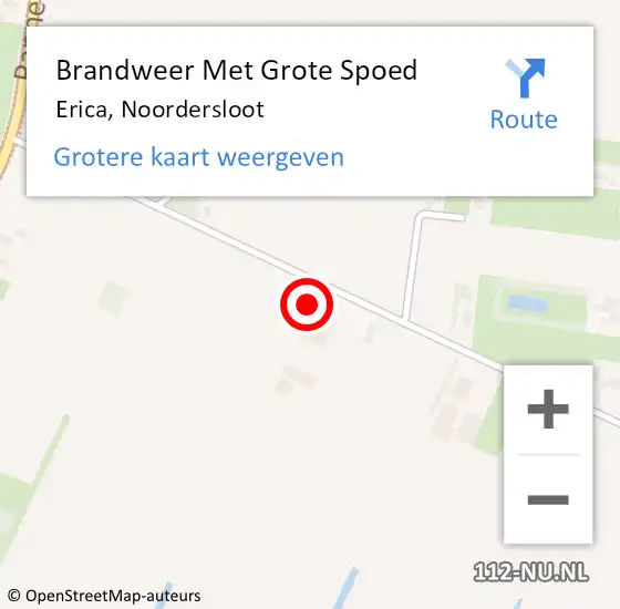 Locatie op kaart van de 112 melding: Brandweer Met Grote Spoed Naar Erica, Noordersloot op 14 november 2016 14:23