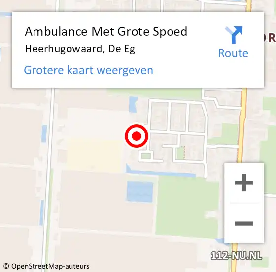 Locatie op kaart van de 112 melding: Ambulance Met Grote Spoed Naar Heerhugowaard, De Eg op 14 november 2016 15:13