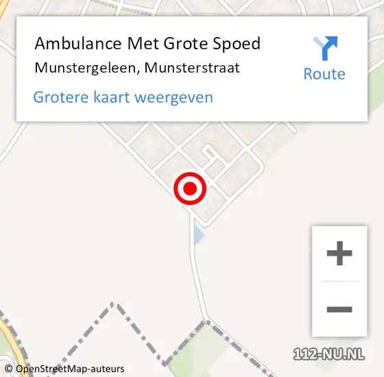 Locatie op kaart van de 112 melding: Ambulance Met Grote Spoed Naar Munstergeleen, Munsterstraat op 1 januari 2014 11:36