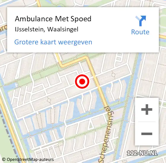 Locatie op kaart van de 112 melding: Ambulance Met Spoed Naar IJsselstein, Waalsingel op 14 november 2016 15:34