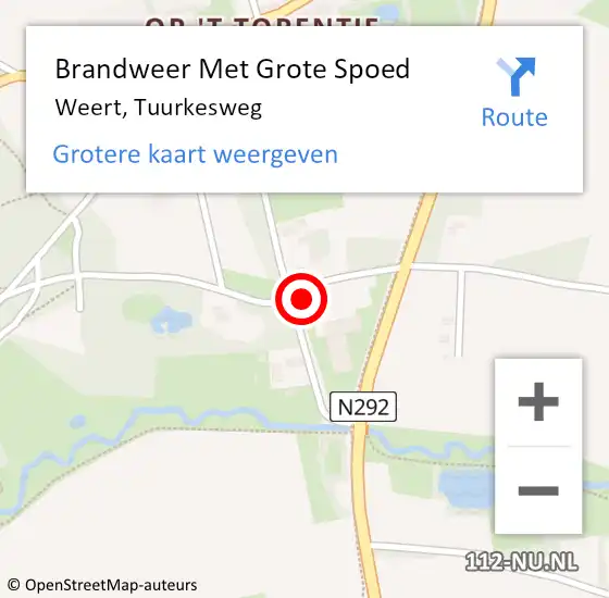 Locatie op kaart van de 112 melding: Brandweer Met Grote Spoed Naar Weert, Tuurkesweg op 14 november 2016 15:49