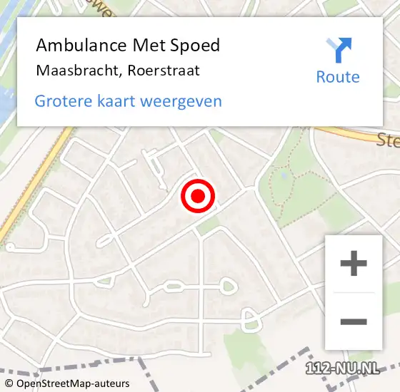 Locatie op kaart van de 112 melding: Ambulance Met Spoed Naar Maasbracht, Roerstraat op 14 november 2016 15:50