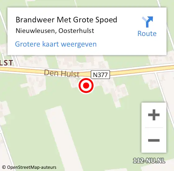 Locatie op kaart van de 112 melding: Brandweer Met Grote Spoed Naar Nieuwleusen, Oosterhulst op 14 november 2016 16:38