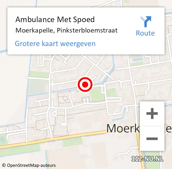 Locatie op kaart van de 112 melding: Ambulance Met Spoed Naar Moerkapelle, Pinksterbloemstraat op 14 november 2016 17:04