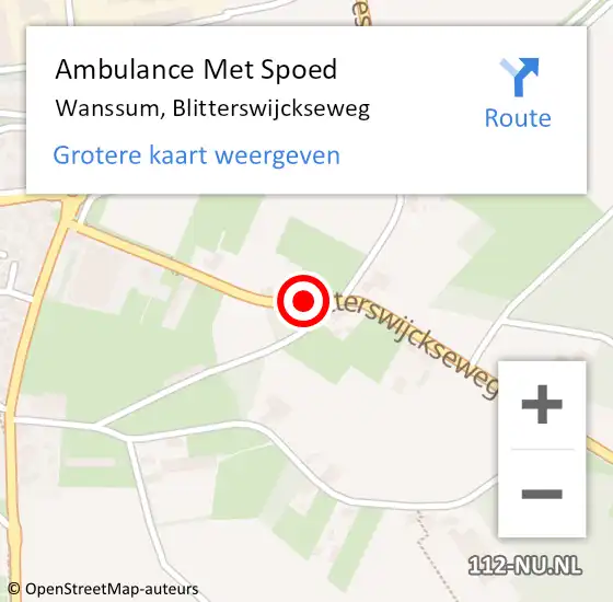 Locatie op kaart van de 112 melding: Ambulance Met Spoed Naar Wanssum, Blitterswijckseweg op 14 november 2016 17:27