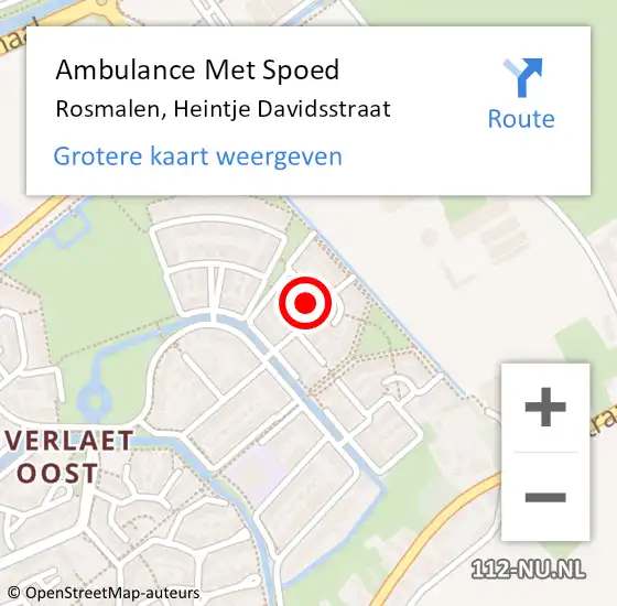 Locatie op kaart van de 112 melding: Ambulance Met Spoed Naar Rosmalen, Heintje Davidsstraat op 14 november 2016 18:24