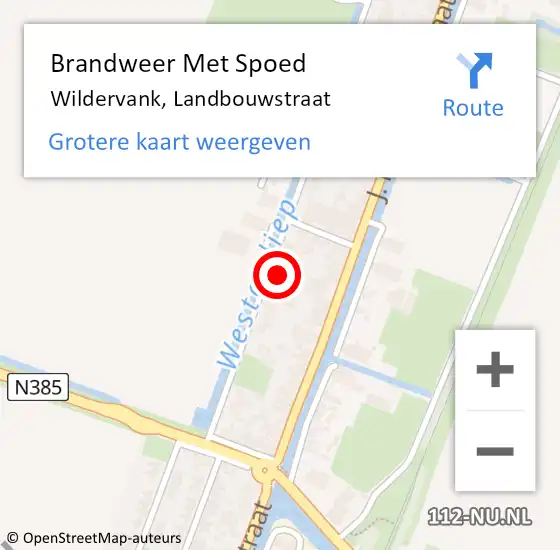 Locatie op kaart van de 112 melding: Brandweer Met Spoed Naar Wildervank, Landbouwstraat op 14 november 2016 19:02