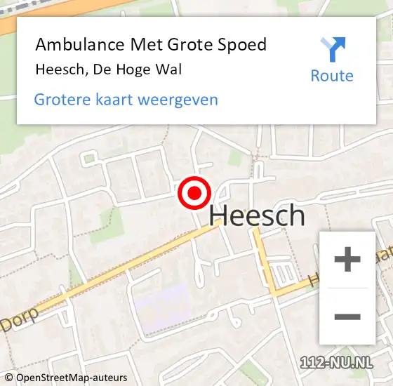 Locatie op kaart van de 112 melding: Ambulance Met Grote Spoed Naar Heesch, De Hoge Wal op 14 november 2016 19:27