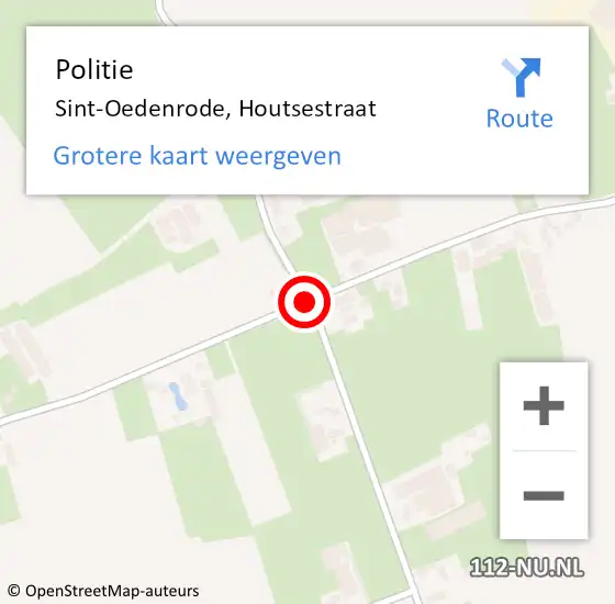 Locatie op kaart van de 112 melding: Politie Sint-Oedenrode, Houtsestraat op 14 november 2016 20:24