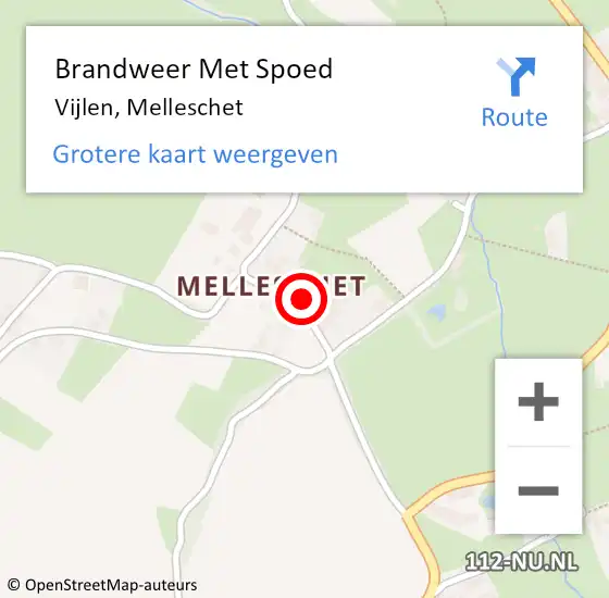 Locatie op kaart van de 112 melding: Brandweer Met Spoed Naar Vijlen, Melleschet op 14 november 2016 21:14