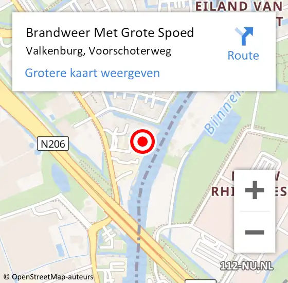 Locatie op kaart van de 112 melding: Brandweer Met Grote Spoed Naar Valkenburg, Voorschoterweg op 14 november 2016 21:54