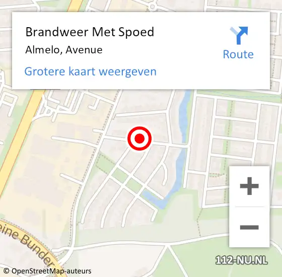 Locatie op kaart van de 112 melding: Brandweer Met Spoed Naar Almelo, Avenue op 1 januari 2014 12:25