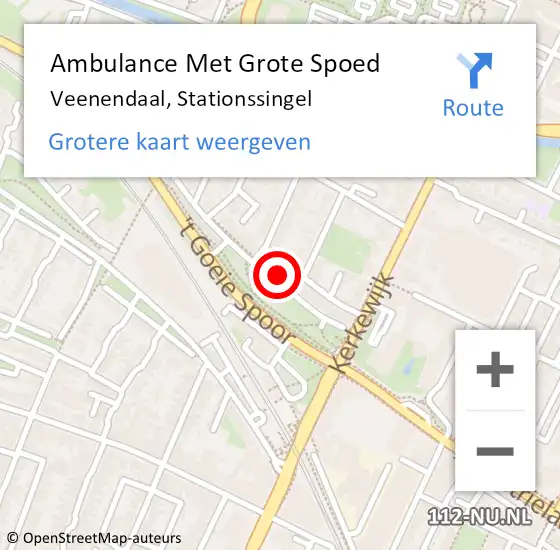 Locatie op kaart van de 112 melding: Ambulance Met Grote Spoed Naar Veenendaal, Stationssingel op 14 november 2016 23:39