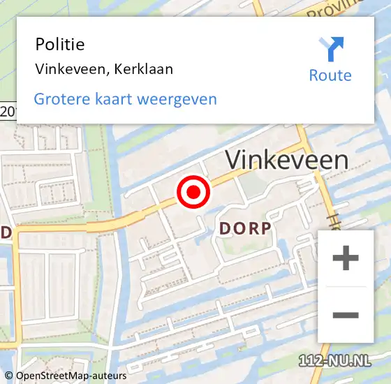 Locatie op kaart van de 112 melding: Politie Vinkeveen, Kerklaan op 15 november 2016 03:45