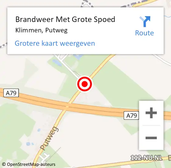 Locatie op kaart van de 112 melding: Brandweer Met Grote Spoed Naar Klimmen, Putweg op 15 november 2016 06:23