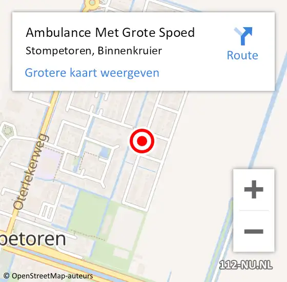 Locatie op kaart van de 112 melding: Ambulance Met Grote Spoed Naar Stompetoren, Binnenkruier op 15 november 2016 08:02