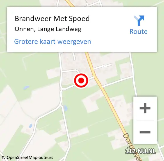 Locatie op kaart van de 112 melding: Brandweer Met Spoed Naar Onnen, Lange Landweg op 1 januari 2014 13:08