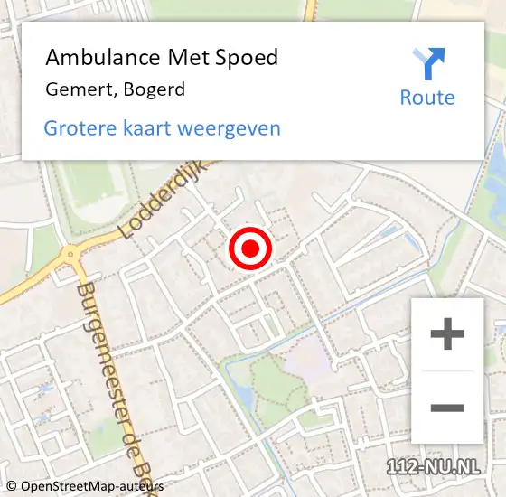 Locatie op kaart van de 112 melding: Ambulance Met Spoed Naar Gemert, Bogerd op 15 november 2016 10:09