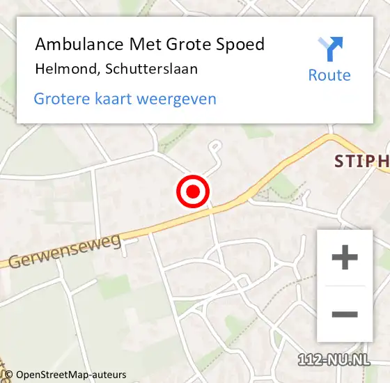 Locatie op kaart van de 112 melding: Ambulance Met Grote Spoed Naar Helmond, Schutterslaan op 15 november 2016 12:03