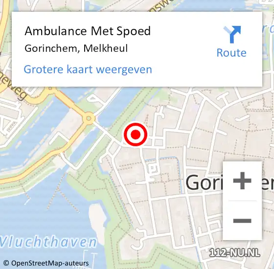 Locatie op kaart van de 112 melding: Ambulance Met Spoed Naar Gorinchem, Melkheul op 15 november 2016 12:20