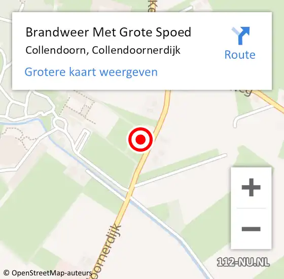 Locatie op kaart van de 112 melding: Brandweer Met Grote Spoed Naar Collendoorn, Collendoornerdijk op 15 november 2016 12:35