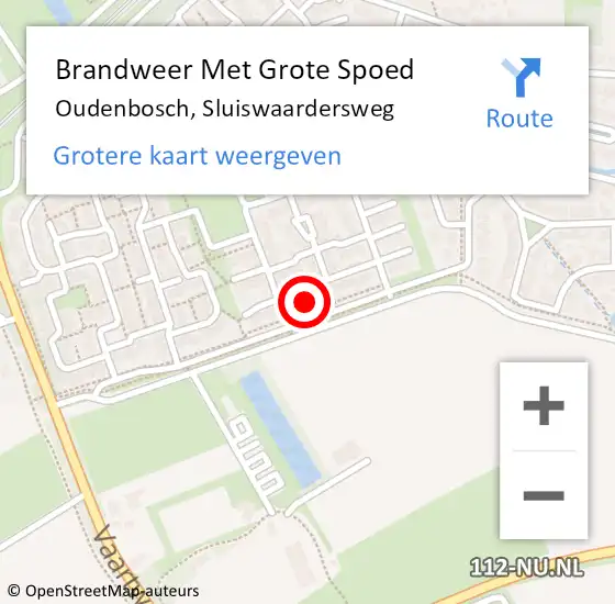 Locatie op kaart van de 112 melding: Brandweer Met Grote Spoed Naar Oudenbosch, Sluiswaardersweg op 15 november 2016 13:18