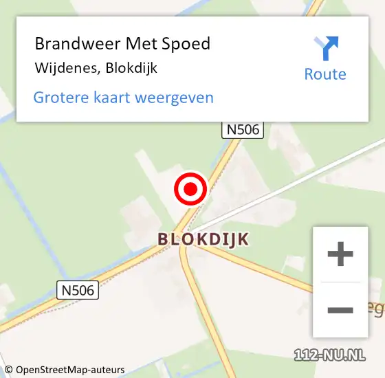 Locatie op kaart van de 112 melding: Brandweer Met Spoed Naar Wijdenes, Blokdijk op 15 november 2016 13:22