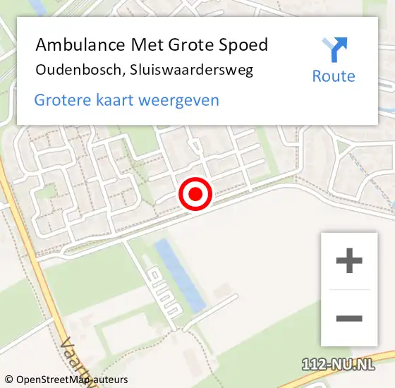 Locatie op kaart van de 112 melding: Ambulance Met Grote Spoed Naar Oudenbosch, Sluiswaardersweg op 15 november 2016 13:26