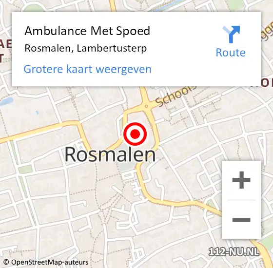 Locatie op kaart van de 112 melding: Ambulance Met Spoed Naar Rosmalen, Lambertusterp op 15 november 2016 13:44