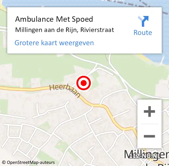 Locatie op kaart van de 112 melding: Ambulance Met Spoed Naar Millingen aan de Rijn, Rivierstraat op 1 januari 2014 13:41