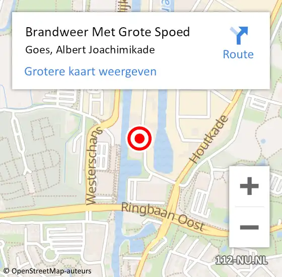 Locatie op kaart van de 112 melding: Brandweer Met Grote Spoed Naar Goes, Albert Joachimikade op 15 november 2016 15:04