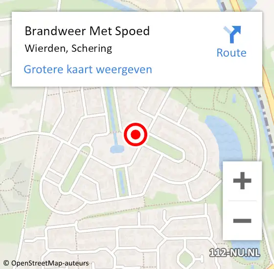 Locatie op kaart van de 112 melding: Brandweer Met Spoed Naar Wierden, Schering op 15 november 2016 15:41