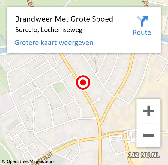 Locatie op kaart van de 112 melding: Brandweer Met Grote Spoed Naar Borculo, Lochemseweg op 15 november 2016 16:57