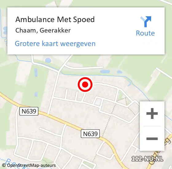 Locatie op kaart van de 112 melding: Ambulance Met Spoed Naar Chaam, Geerakker op 15 november 2016 18:22