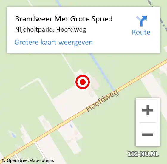 Locatie op kaart van de 112 melding: Brandweer Met Grote Spoed Naar Nijeholtpade, Hoofdweg op 15 november 2016 19:55