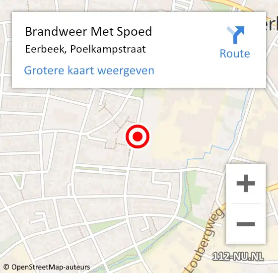 Locatie op kaart van de 112 melding: Brandweer Met Spoed Naar Eerbeek, Poelkampstraat op 15 november 2016 20:43