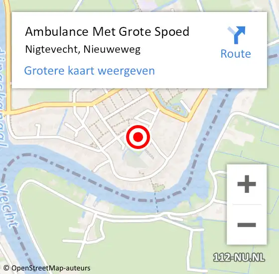 Locatie op kaart van de 112 melding: Ambulance Met Grote Spoed Naar Nigtevecht, Nieuweweg op 15 november 2016 21:29