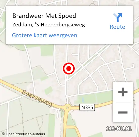 Locatie op kaart van de 112 melding: Brandweer Met Spoed Naar Zeddam, 'S-Heerenbergseweg op 16 november 2016 00:35