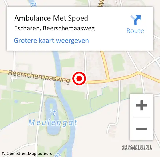 Locatie op kaart van de 112 melding: Ambulance Met Spoed Naar Escharen, Beerschemaasweg op 16 november 2016 00:53