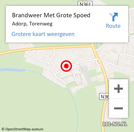 Locatie op kaart van de 112 melding: Brandweer Met Grote Spoed Naar Adorp, Torenweg op 1 januari 2014 14:39