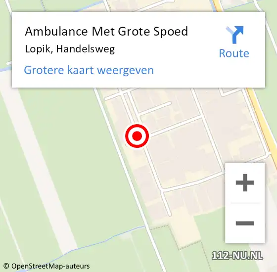 Locatie op kaart van de 112 melding: Ambulance Met Grote Spoed Naar Lopik, Handelsweg op 16 november 2016 06:37