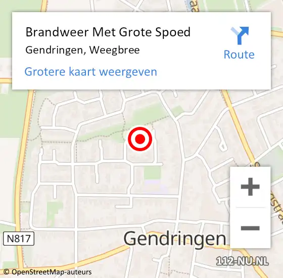 Locatie op kaart van de 112 melding: Brandweer Met Grote Spoed Naar Gendringen, Weegbree op 1 januari 2014 15:05