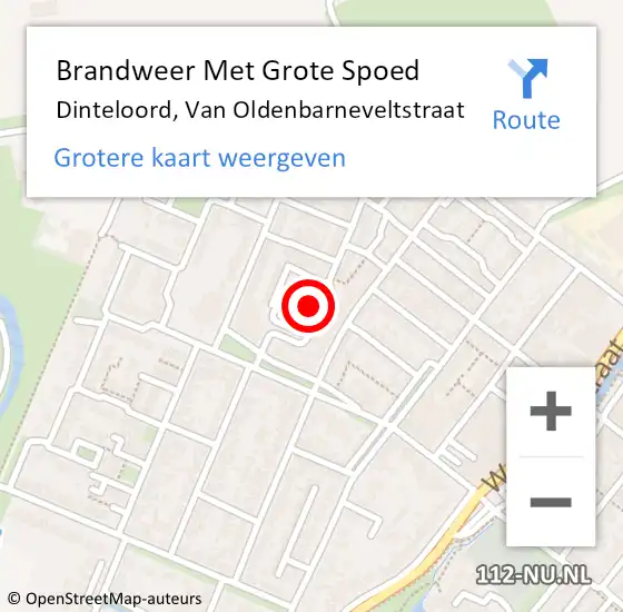 Locatie op kaart van de 112 melding: Brandweer Met Grote Spoed Naar Dinteloord, Van Oldenbarneveltstraat op 16 november 2016 10:55