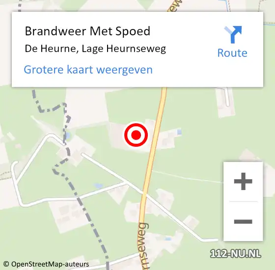 Locatie op kaart van de 112 melding: Brandweer Met Spoed Naar De Heurne, Lage Heurnseweg op 16 november 2016 11:37