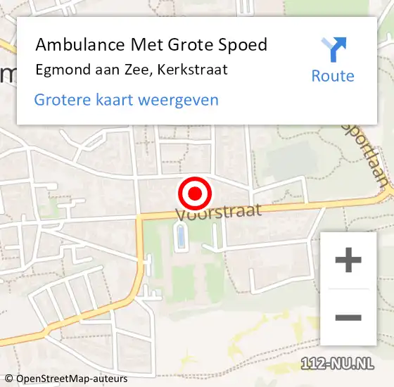 Locatie op kaart van de 112 melding: Ambulance Met Grote Spoed Naar Egmond aan Zee, Kerkstraat op 18 september 2013 04:20