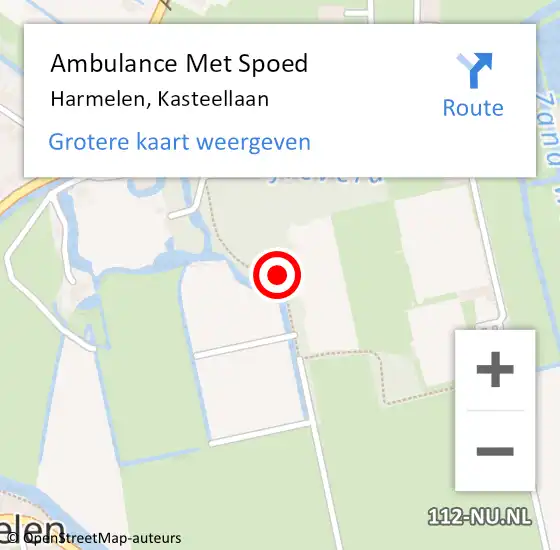 Locatie op kaart van de 112 melding: Ambulance Met Spoed Naar Harmelen, Kasteellaan op 16 november 2016 13:27