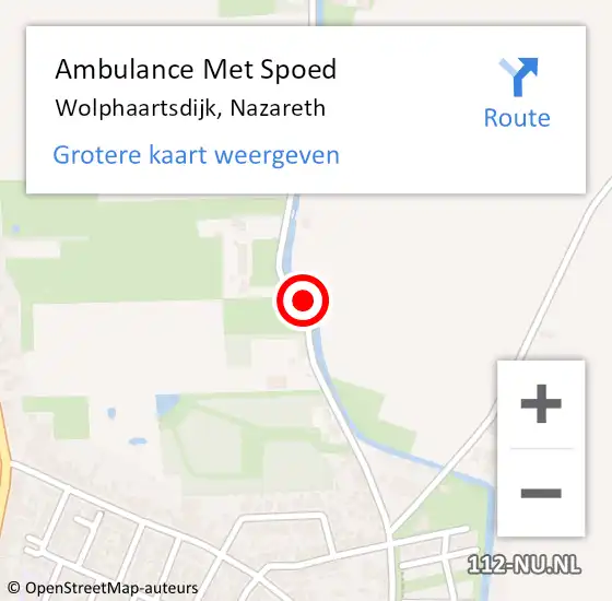 Locatie op kaart van de 112 melding: Ambulance Met Spoed Naar Wolphaartsdijk, Nazareth op 16 november 2016 14:00