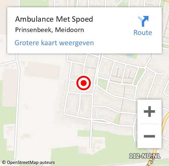 Locatie op kaart van de 112 melding: Ambulance Met Spoed Naar Prinsenbeek, Meidoorn op 16 november 2016 14:16