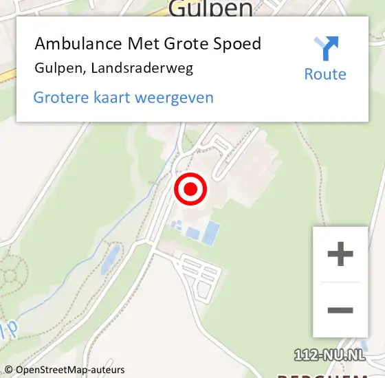 Locatie op kaart van de 112 melding: Ambulance Met Grote Spoed Naar Gulpen, Landsraderweg op 16 november 2016 16:54