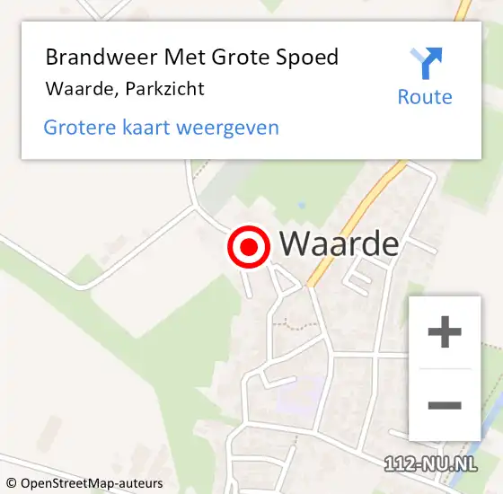 Locatie op kaart van de 112 melding: Brandweer Met Grote Spoed Naar Waarde, Parkzicht op 16 november 2016 19:19